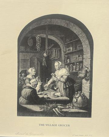 Art work by Gerrit  Dou  The Village Grocer  - print paper 